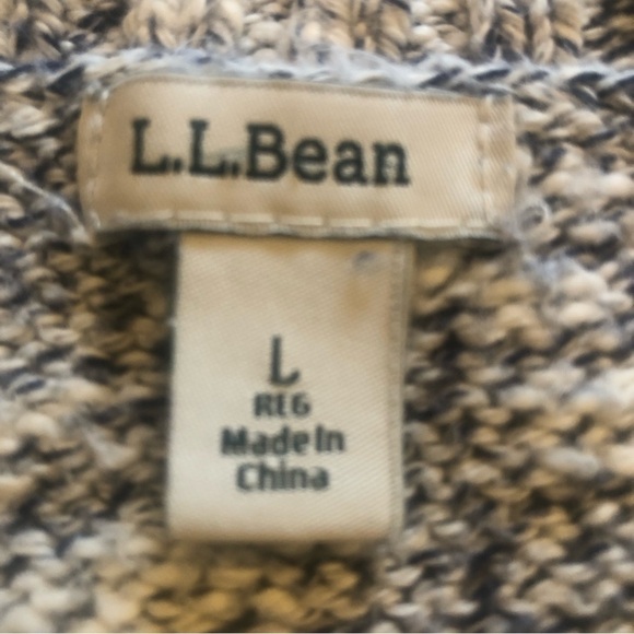 L.L. Bean /Women's / Ragg Marled Pullover Black White Sweater/ Crew Neck / L - Picture 6 of 9